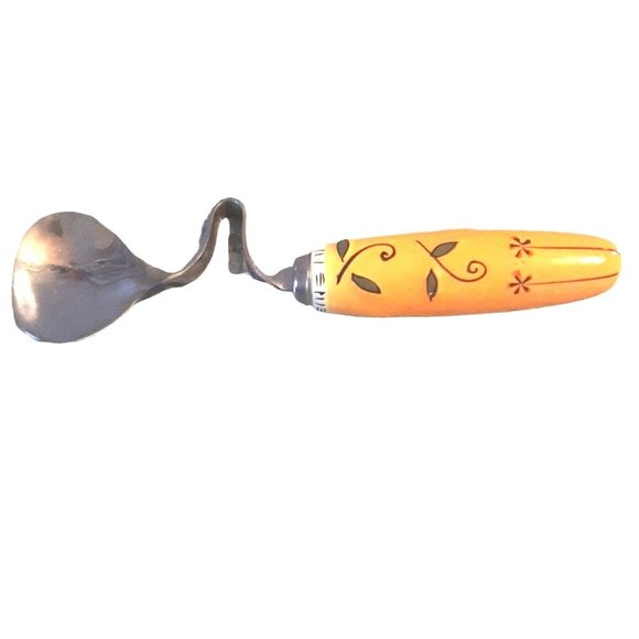 Honey Spoon Jasmine by MSC Yellow Ceramic Hooked Handle - Picture 1 of 9